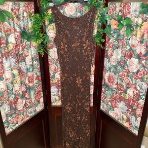 Floor length beaded gown